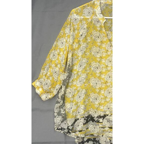 CAbi Amelia Yellow Floral Print
Gathered Top Blouse XXS Boho Flowy Sheer Girly - Picture 11 of 13